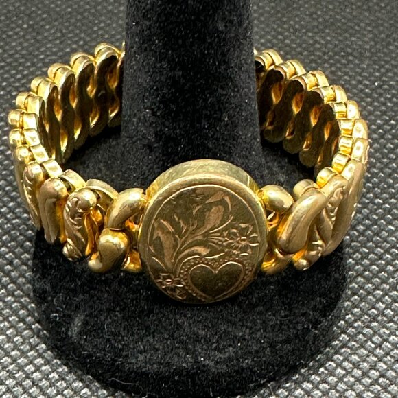 πHPπ NO MONOGRAM Vtg. Pitman & Keeler Amer. Queen Gold-Filled Exp. Bracelet - Picture 7 of 13